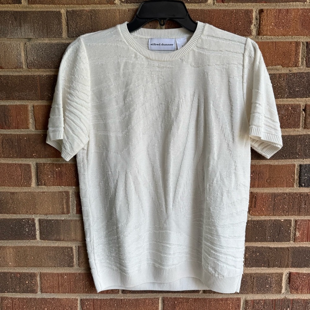 Vintage ivory Alfred Dunner short sleeve sweater